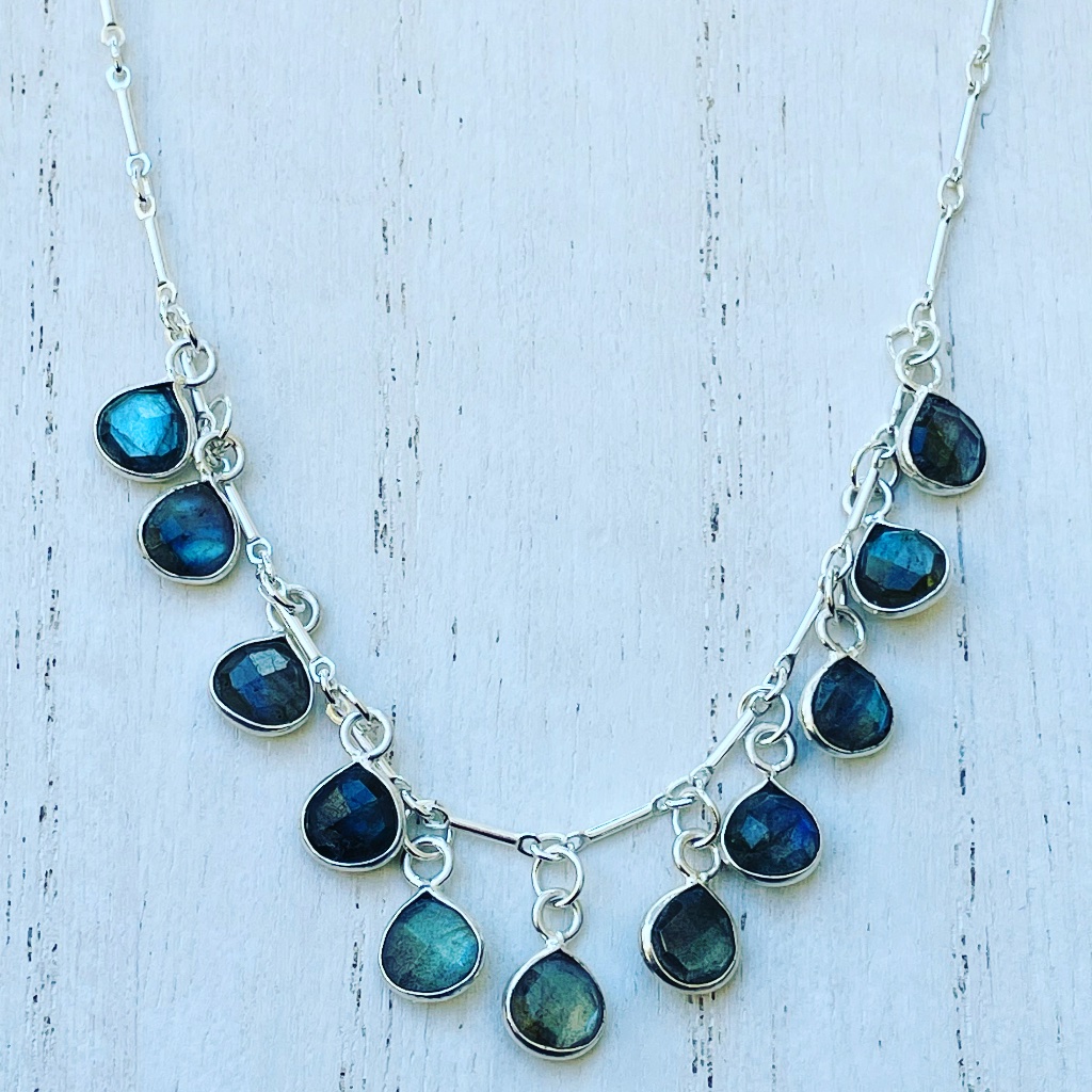 Luvleigh Designs- Mini Labradorite Drop Necklace